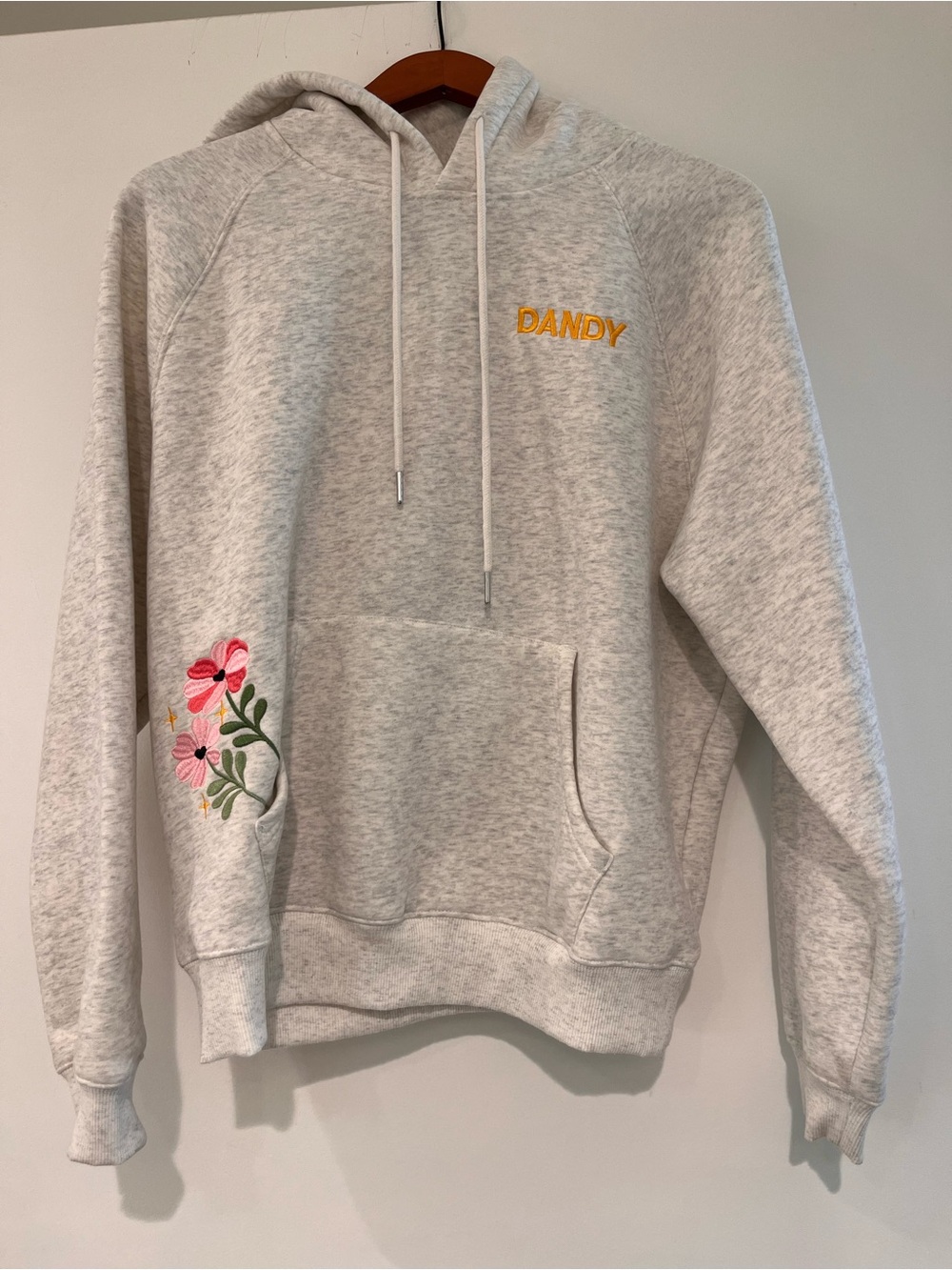 Dandy Heather Gray Gift Giving Embroidered Hoodie